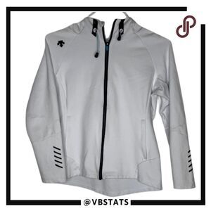 Descente‎ Women's Zip Up Hoodie Sweatshirt White Size Medium